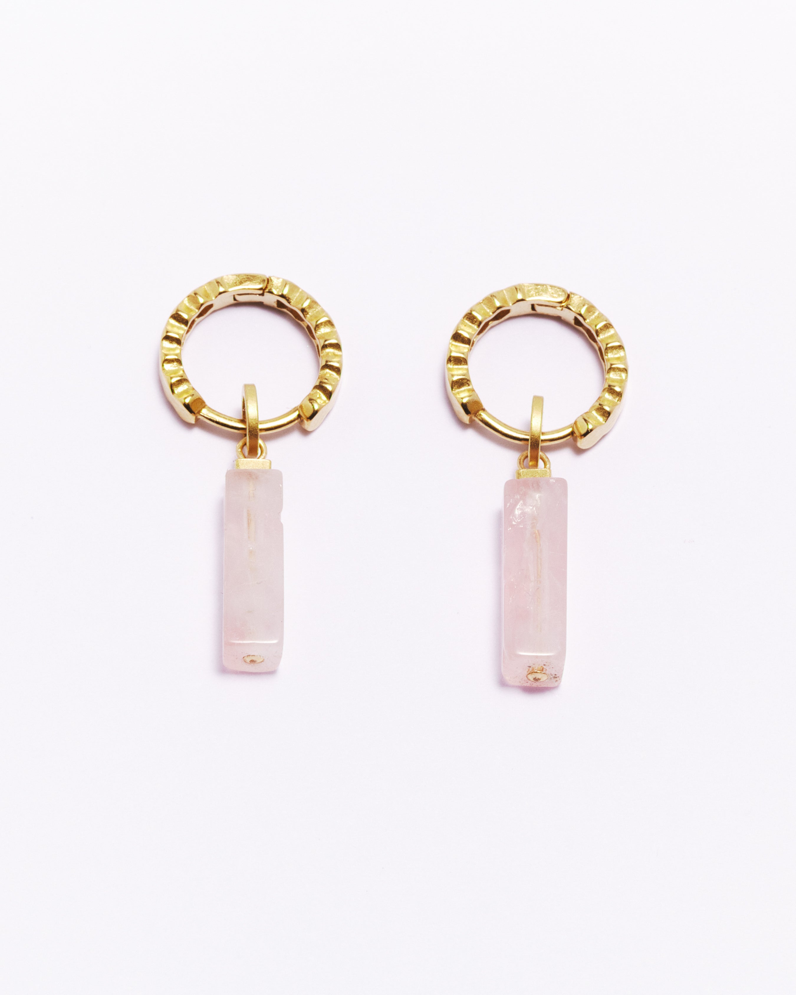 Boucles d'oreilles INARA - Quartz rose