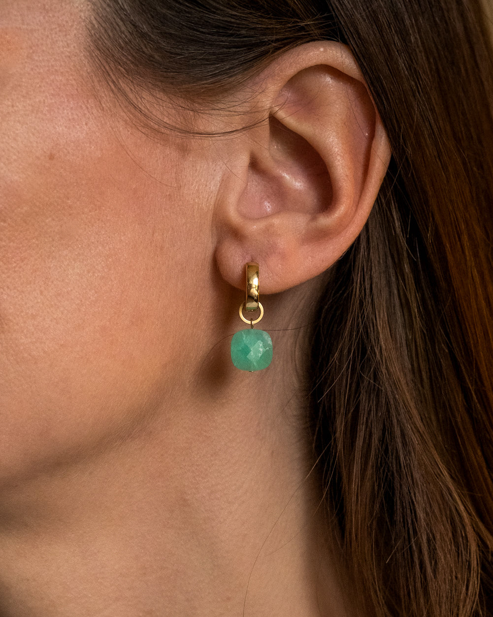 Boucles d'oreilles Nera - Chrysoprase