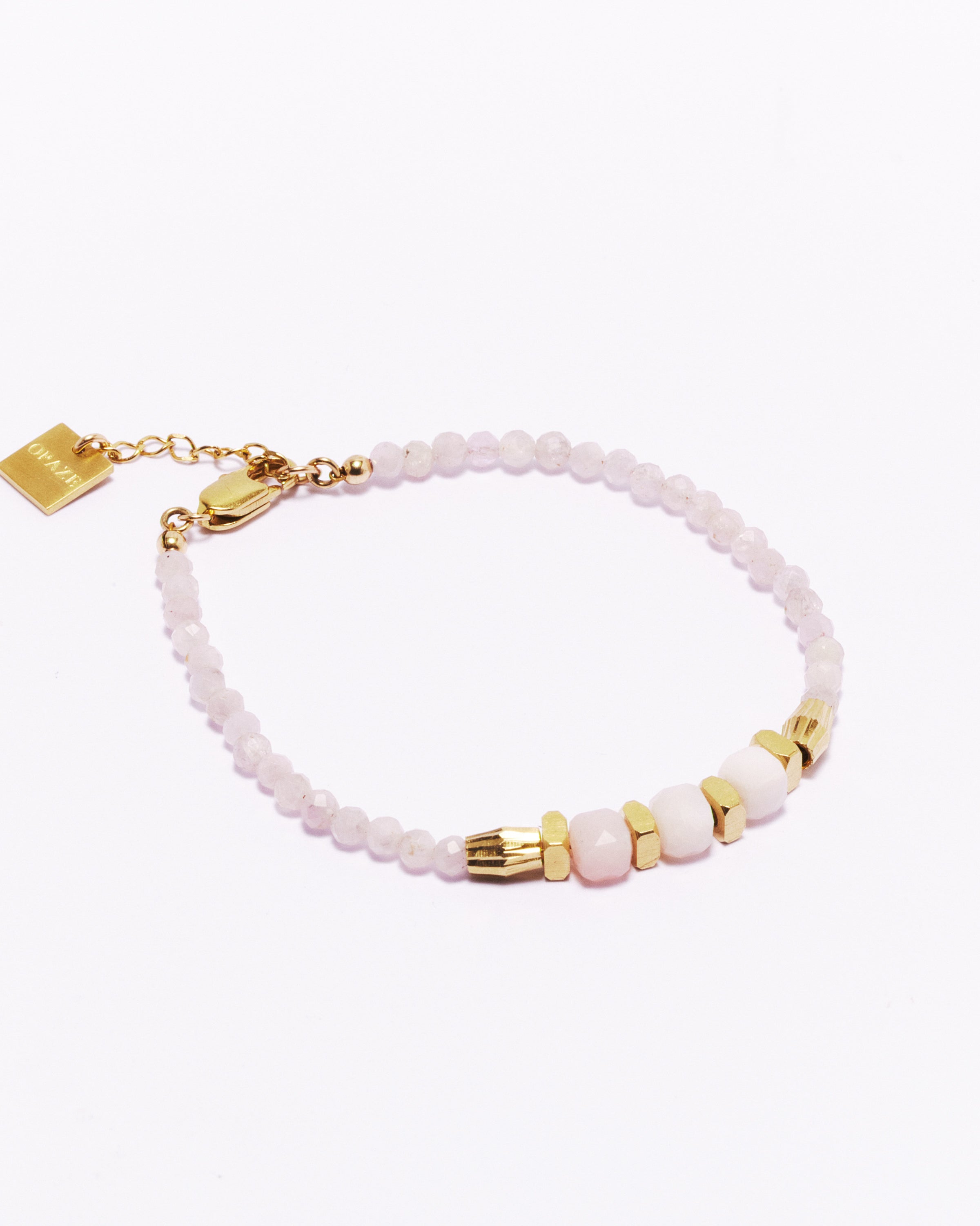 Bracelet AYANNA - Kunzite & Opale rose