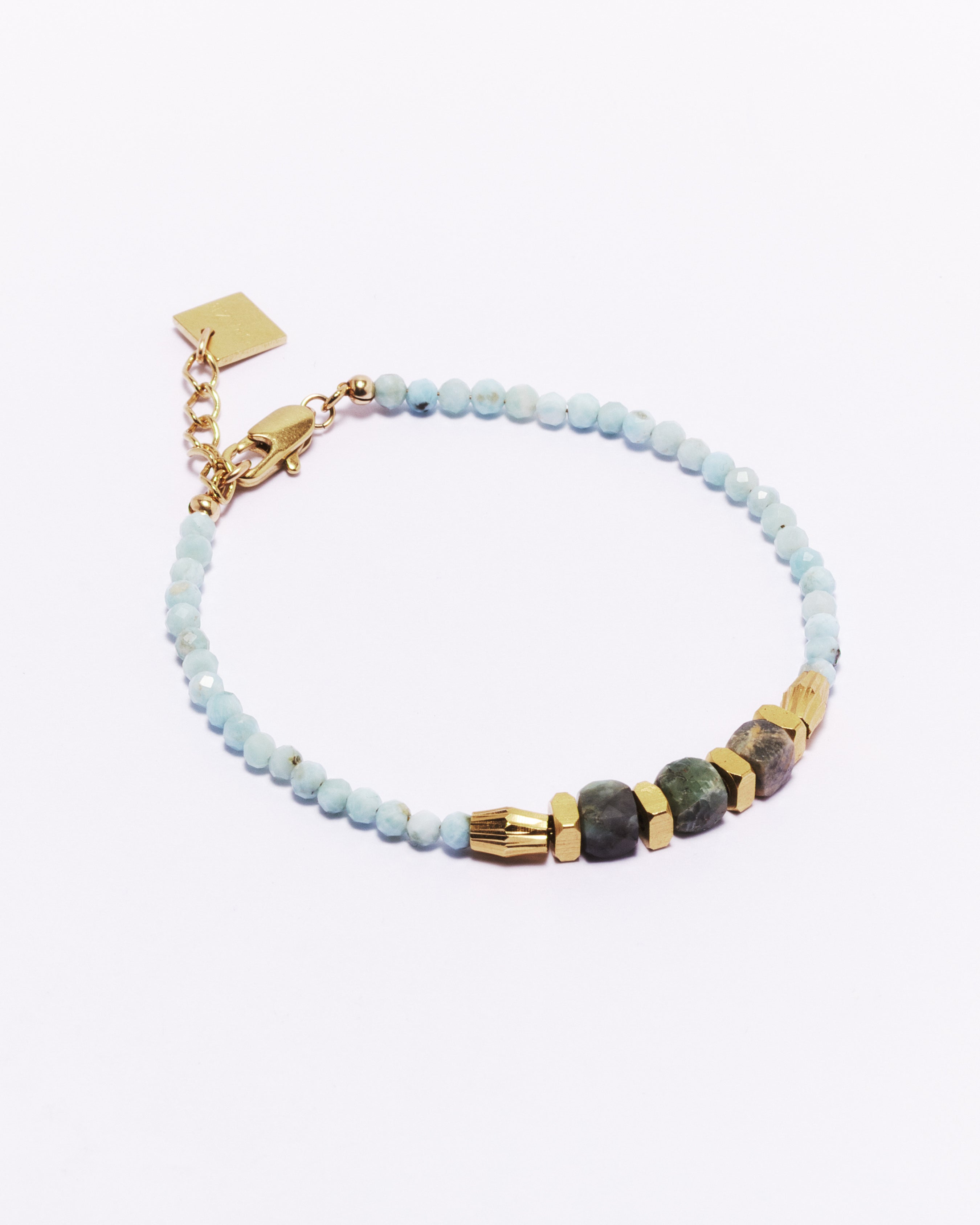 Bracelet AYANNA - Larimar & Emeraude