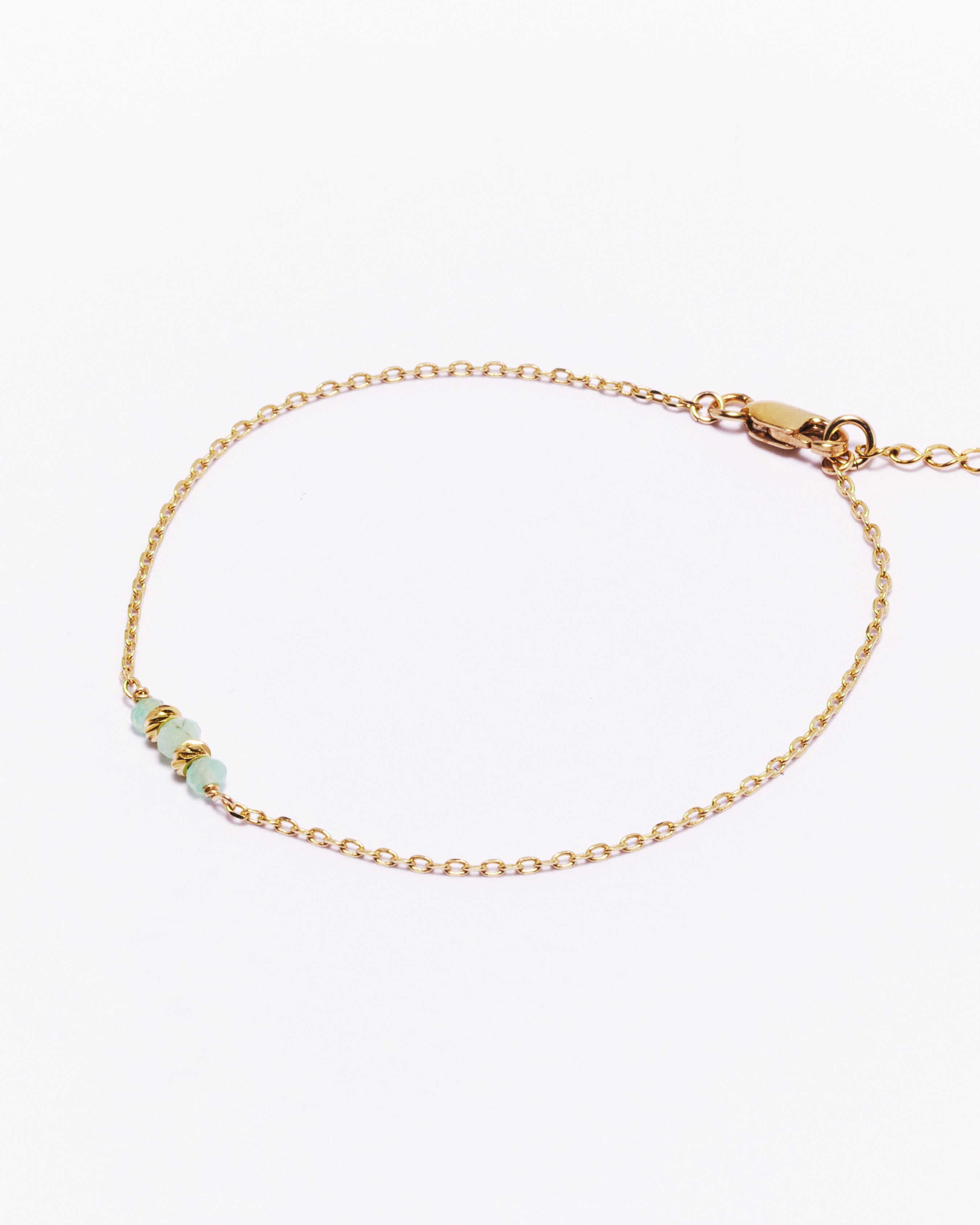 Bracelet LENORA Chaine - Chrysoprase