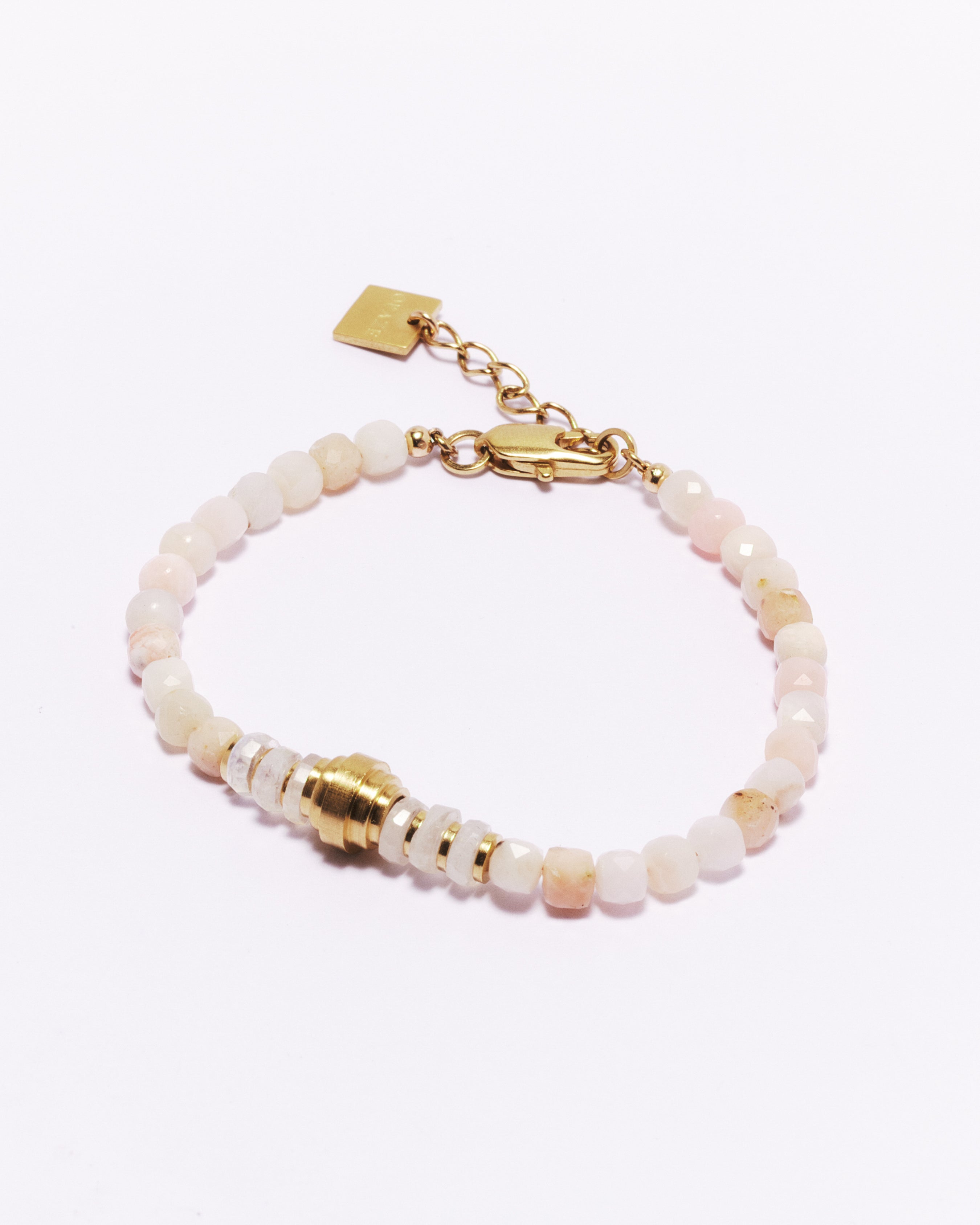 Bracelet NAYA - Opale rose & Pierre de lune