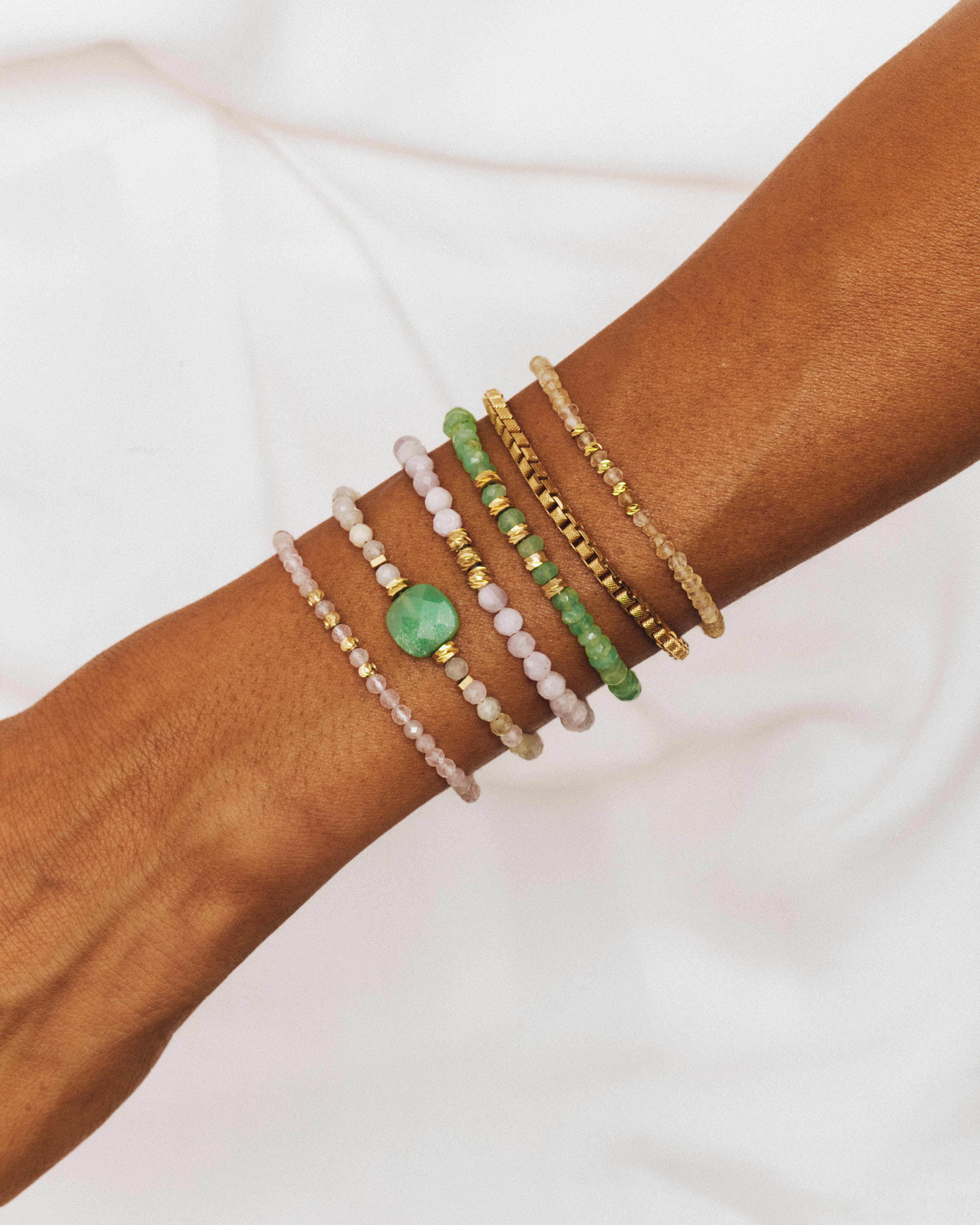 Bracelet NERA - Morganite & Chrysoprase