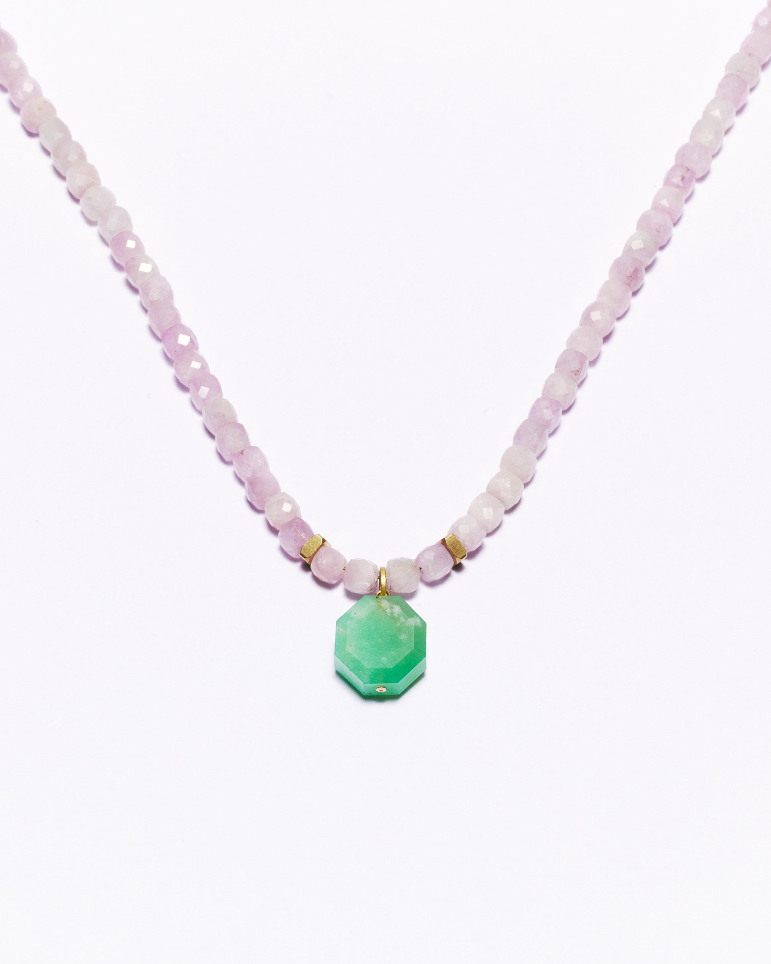 Necklace AKAIA - Kunzite & Chrysoprase
