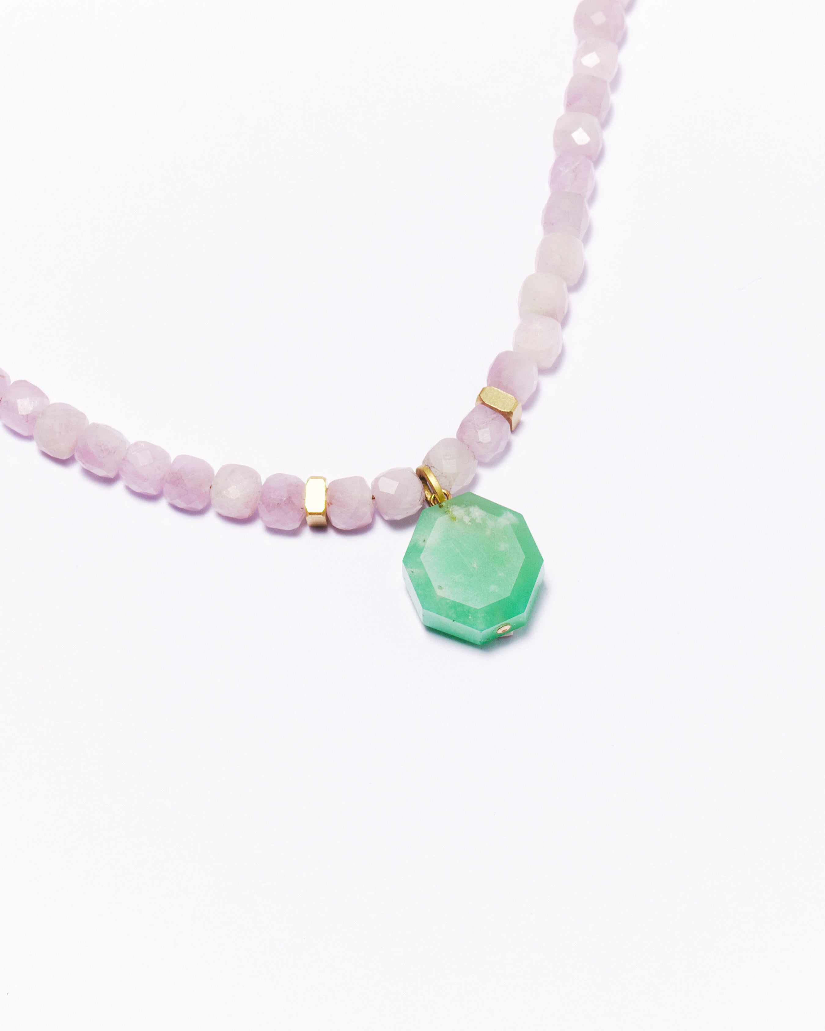 Collier AKAIA - Kunzite & Chrysoprase