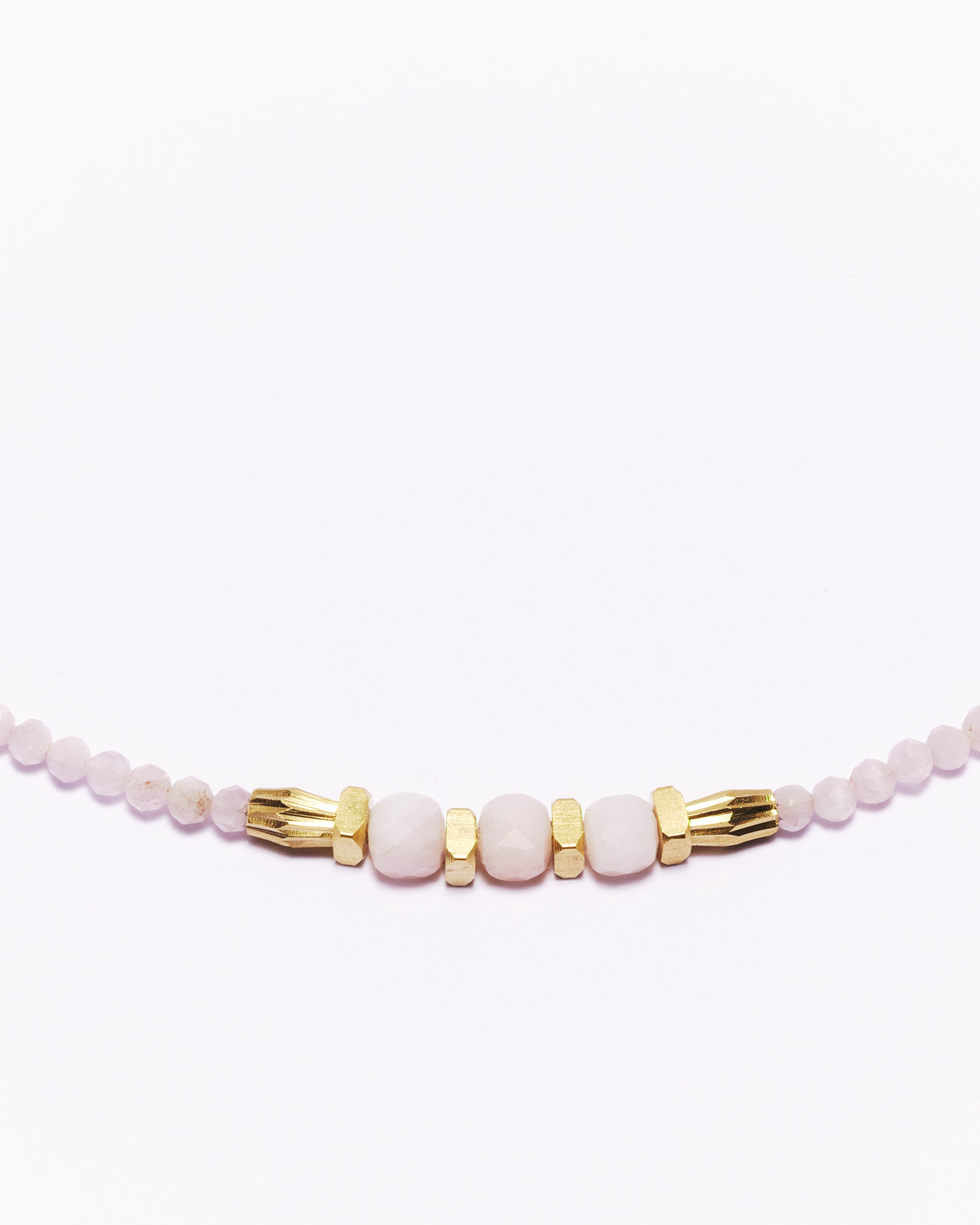 Collier AYANNA - Kunzite & Opale rose