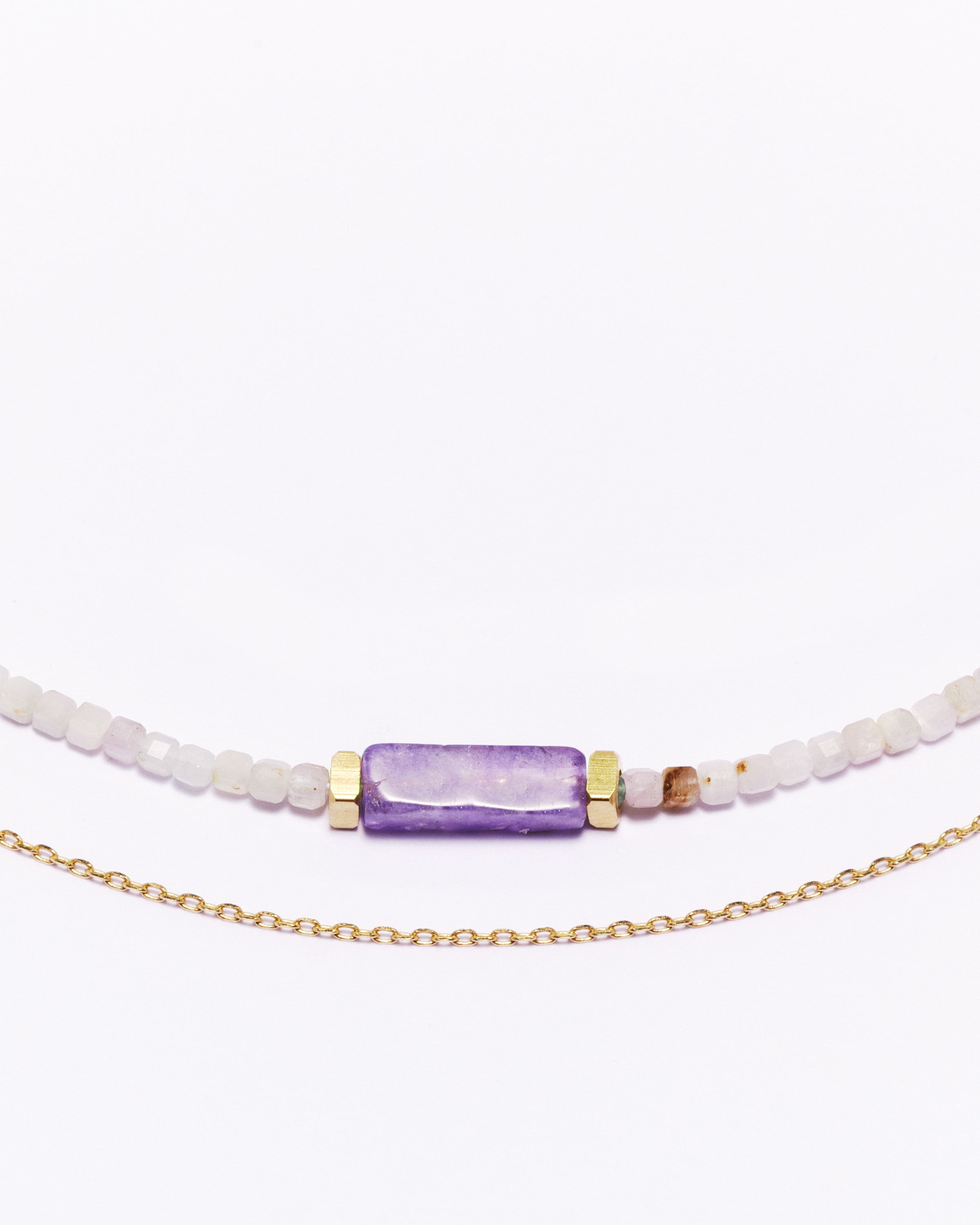 Collier INARA - Kunzite & Améthyste