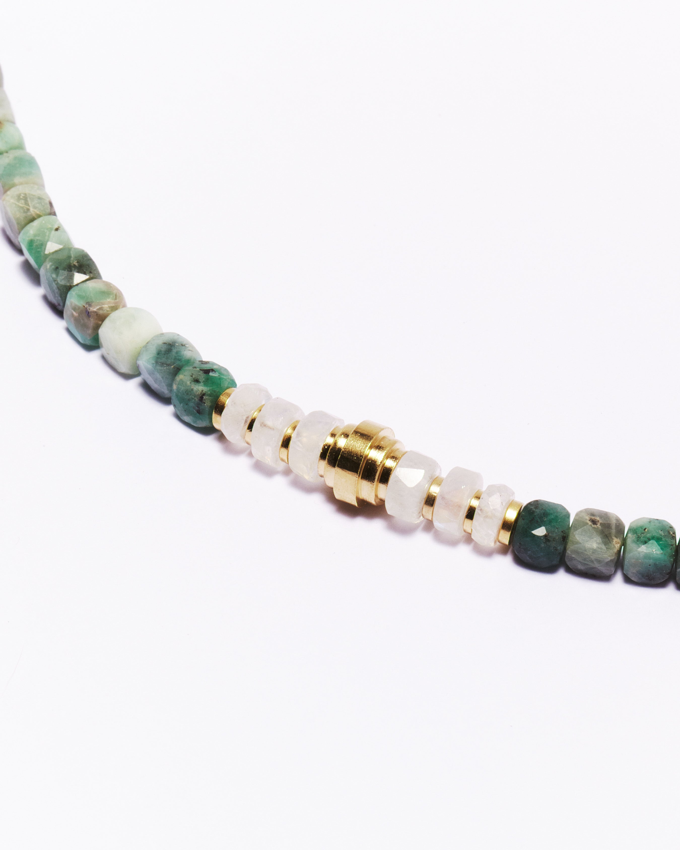 Collier NAYA - Emeraude & Pierre de lune