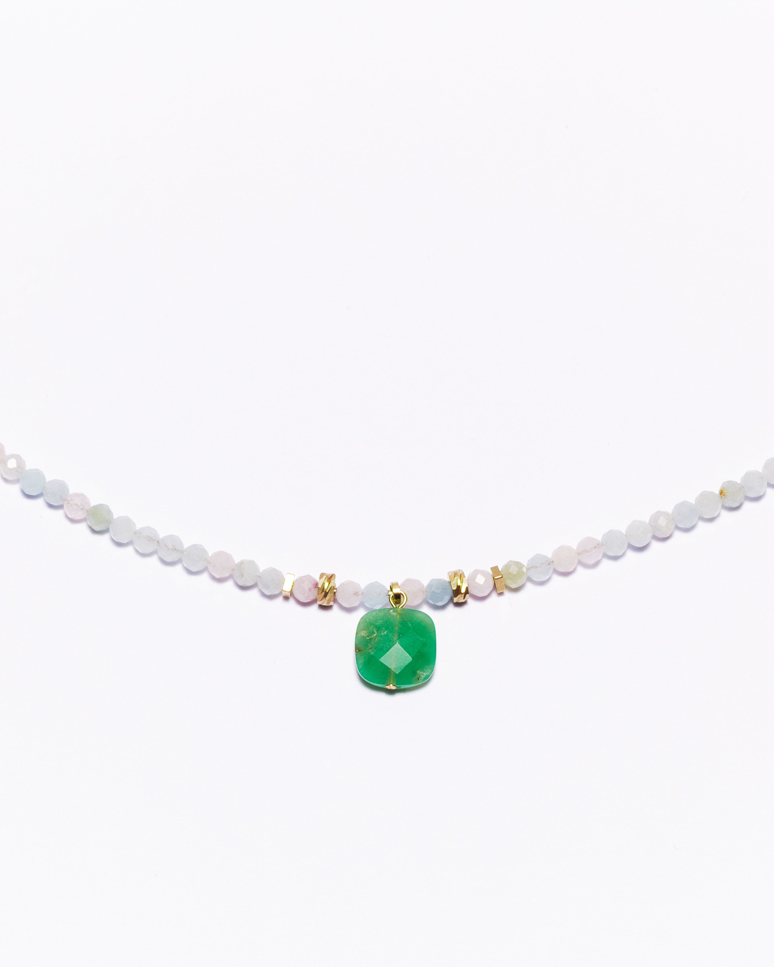 Collier NERA - Morganite & Chrysoprase