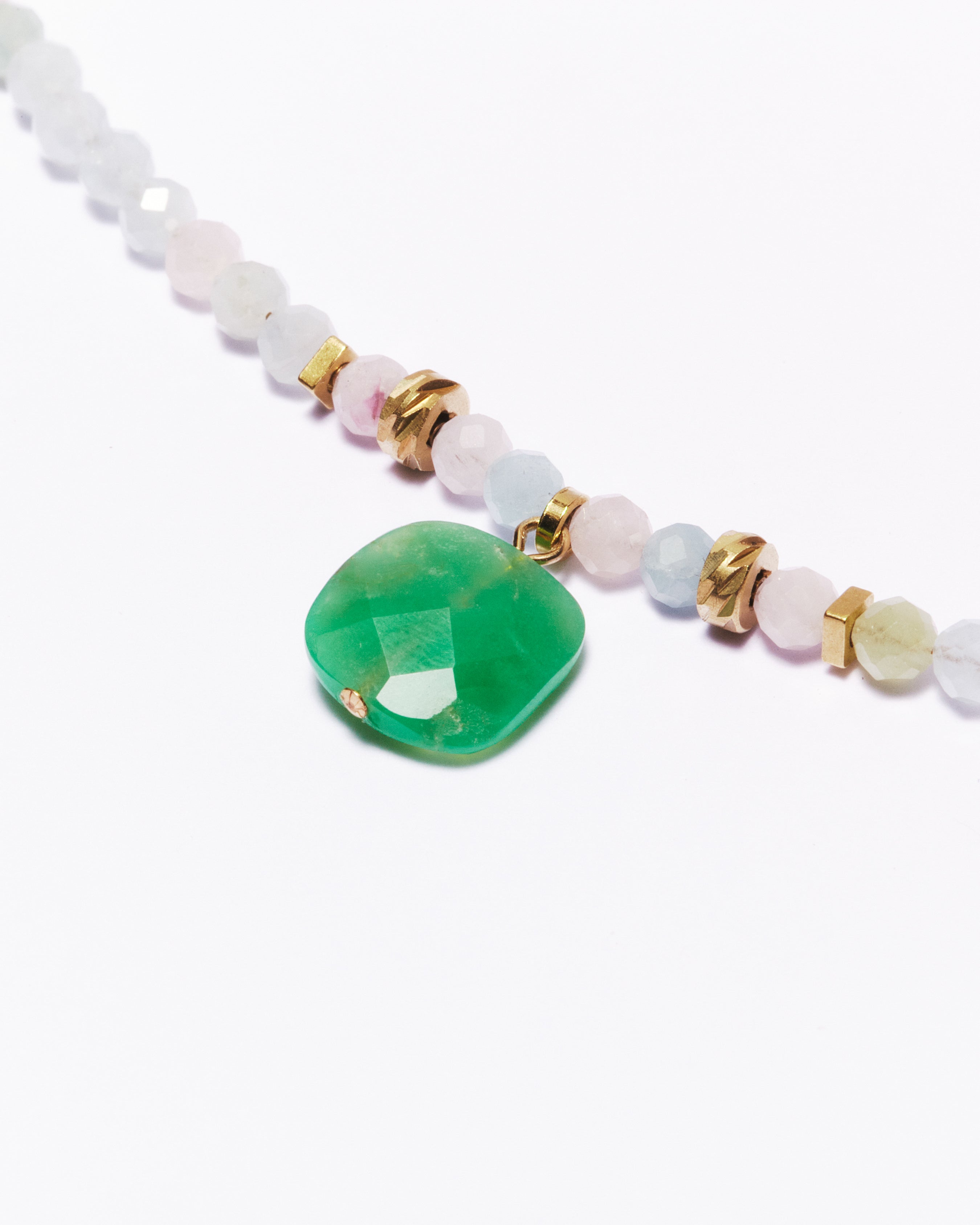 Collier NERA - Morganite & Chrysoprase