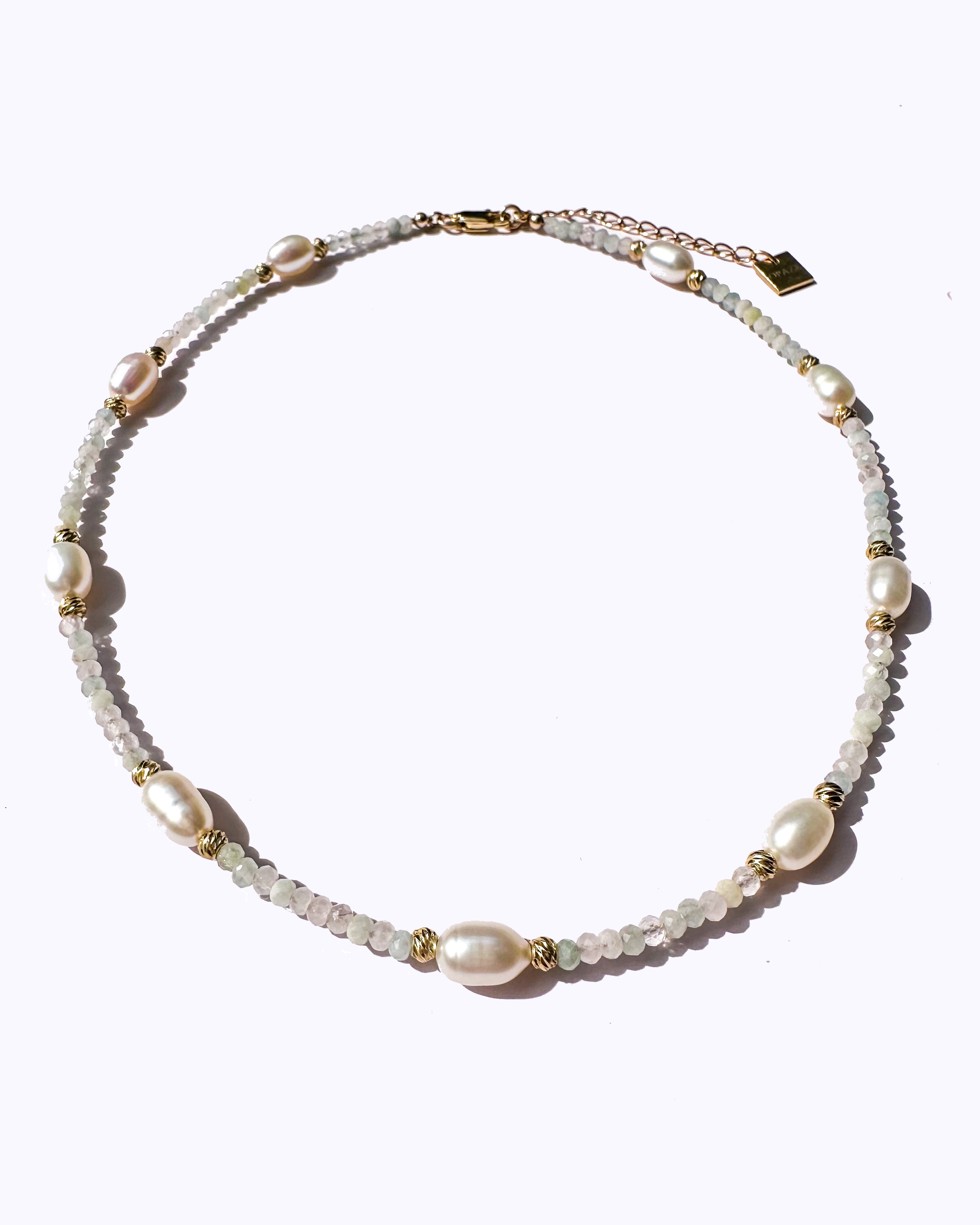 Collier ALORA - Perles d'eau douce & Morganite