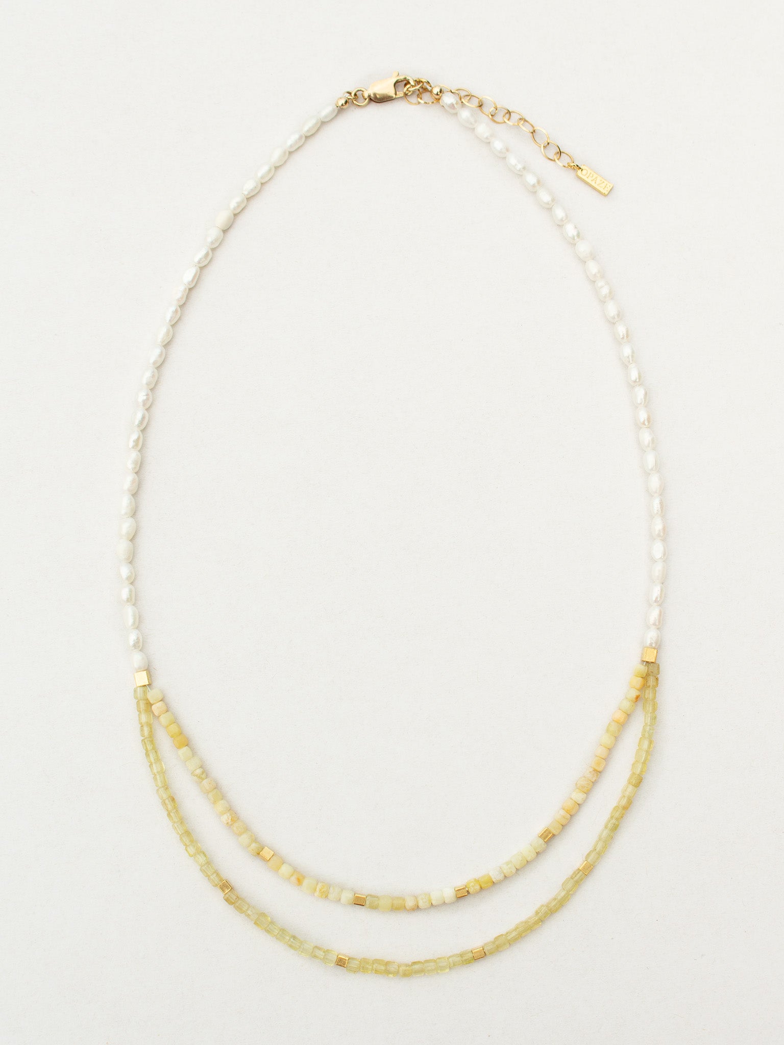Collar SOLANA - Ópalo amarillo y Perlas de agua dulce