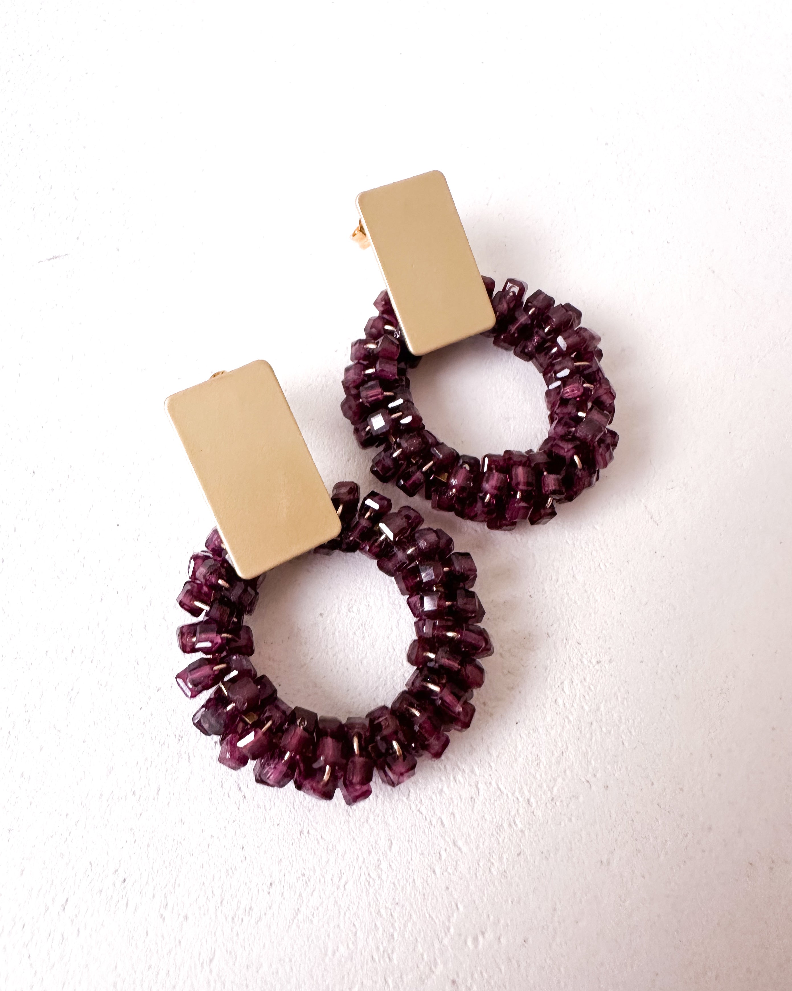 Boucles d'oreilles KIMAYA - Grenat