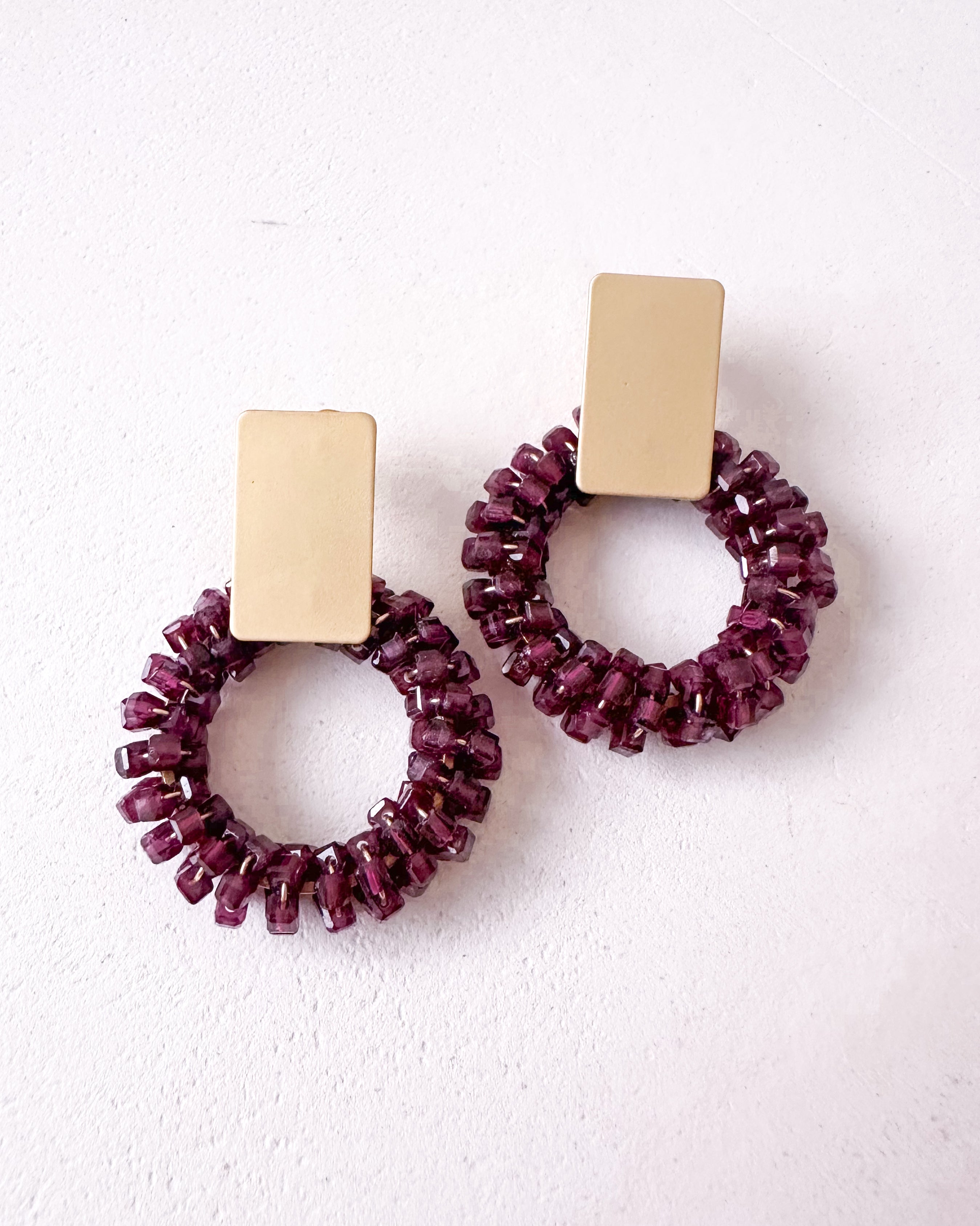 Boucles d'oreilles KIMAYA - Grenat