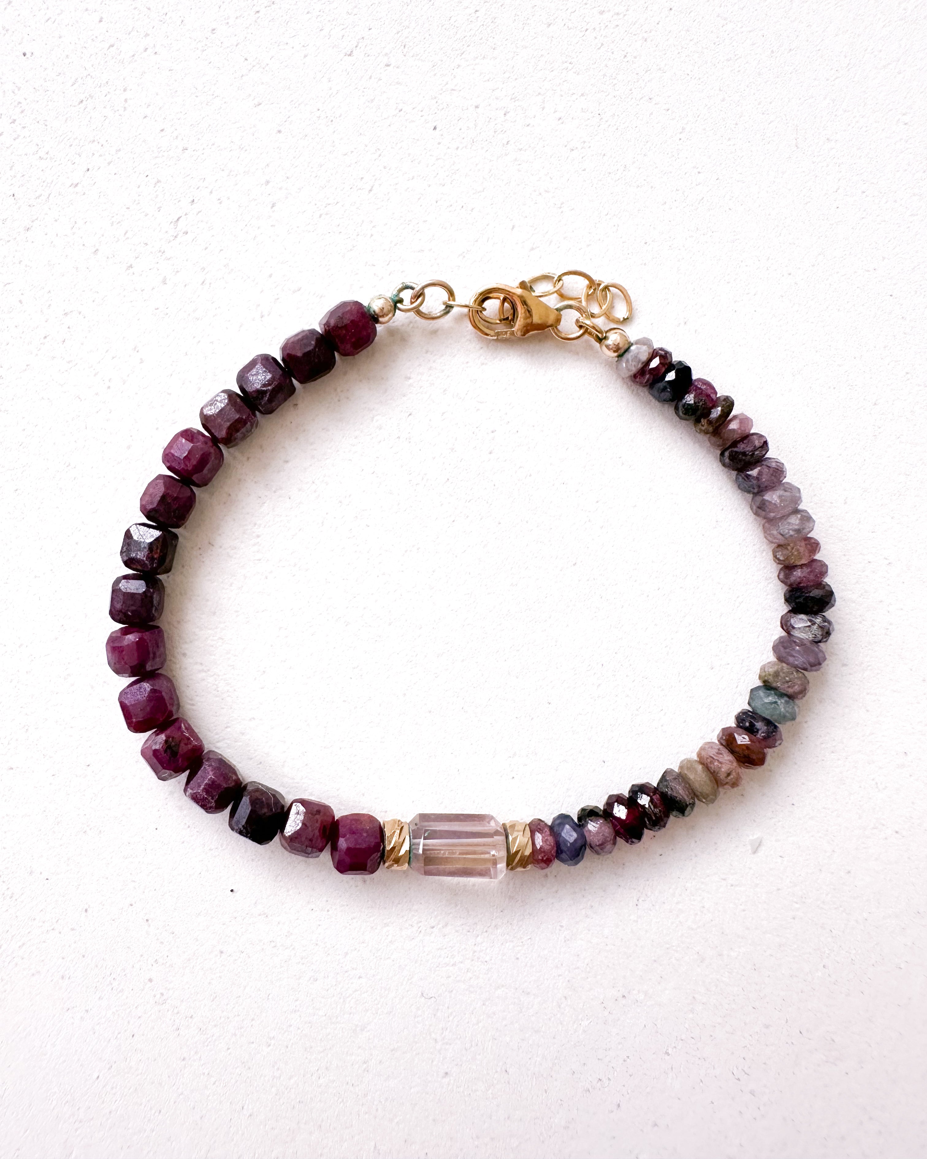 Bracelet RAYA - Rubis & Tourmaline melon d'eau