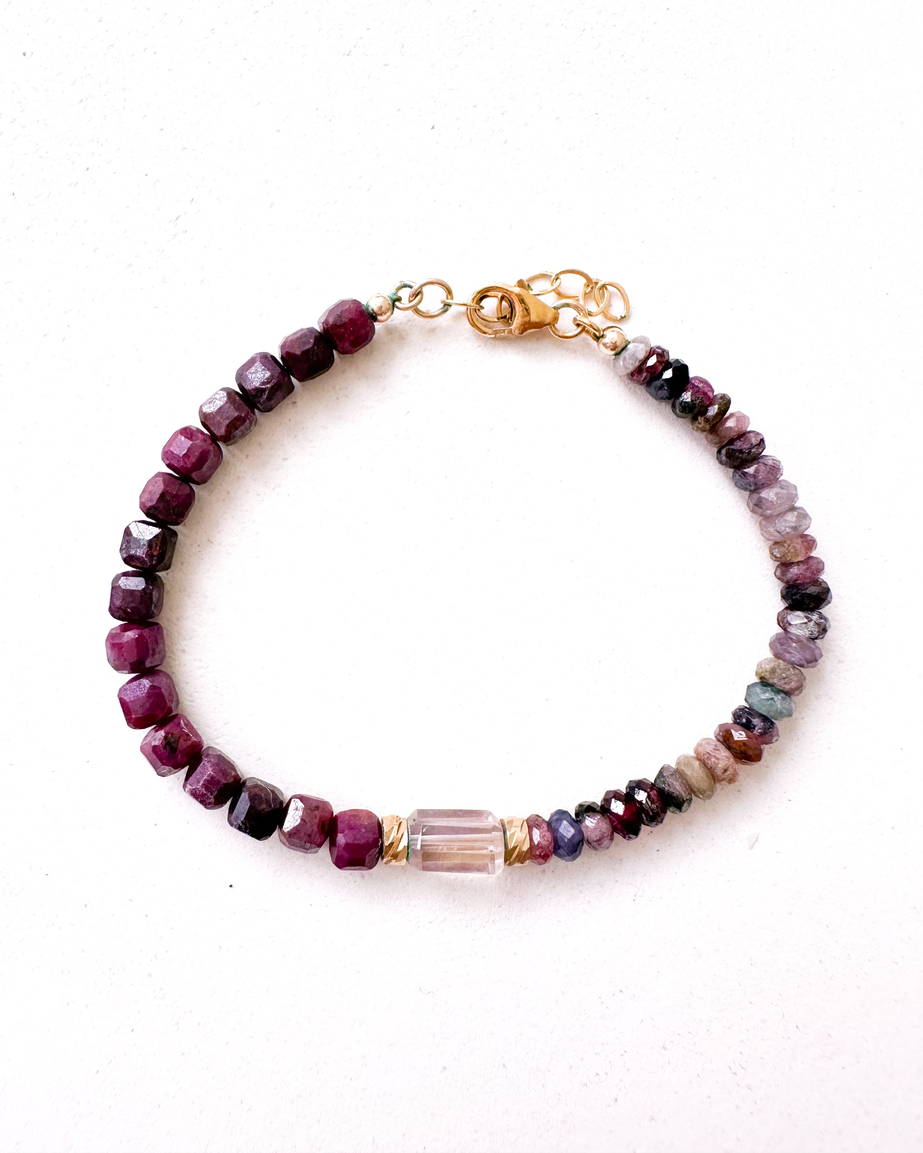 Bracelet RAYA - Rubis & Tourmaline melon d'eau