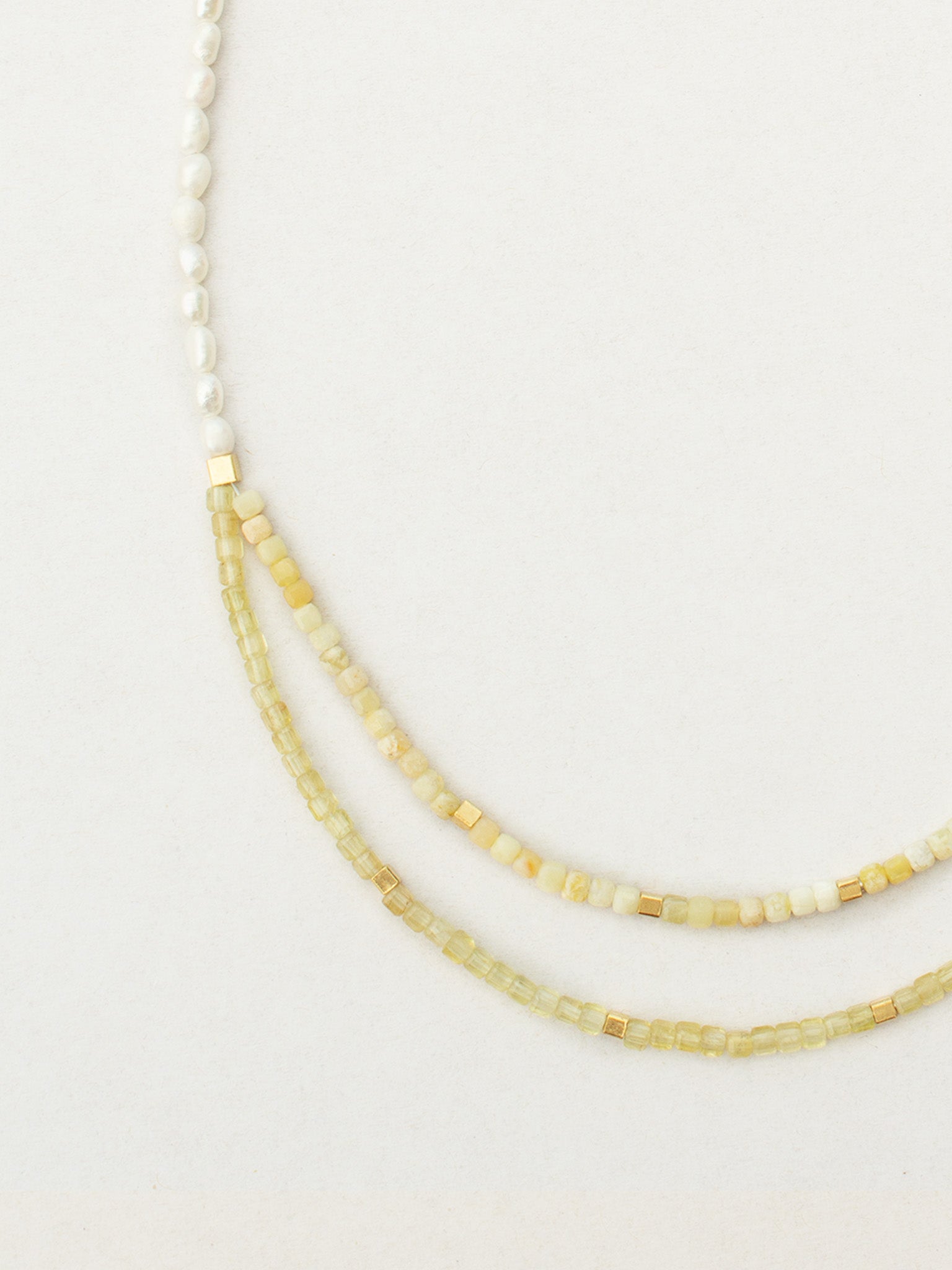 Collar SOLANA - Ópalo amarillo y Perlas de agua dulce