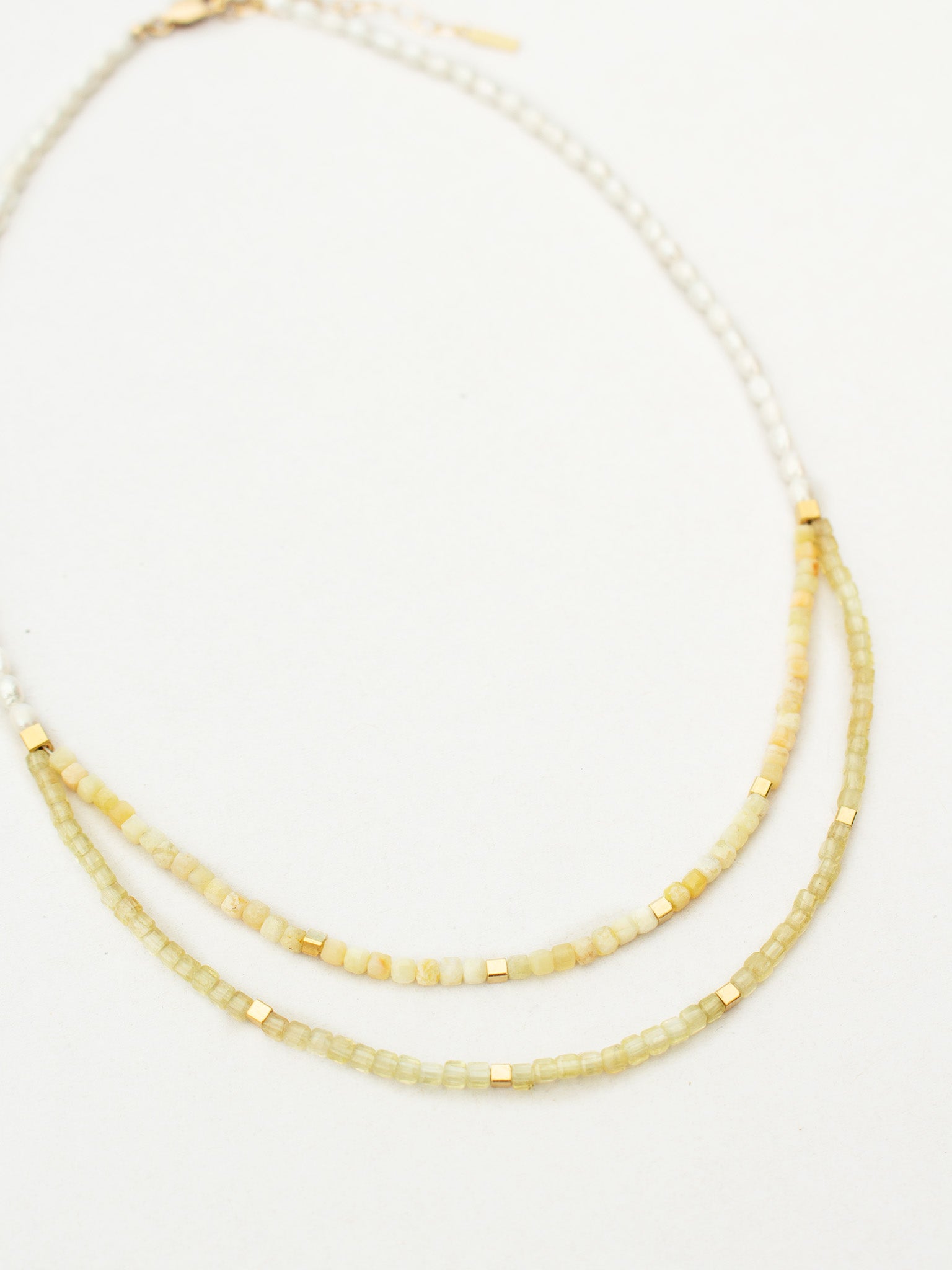 Collar SOLANA - Ópalo amarillo y Perlas de agua dulce